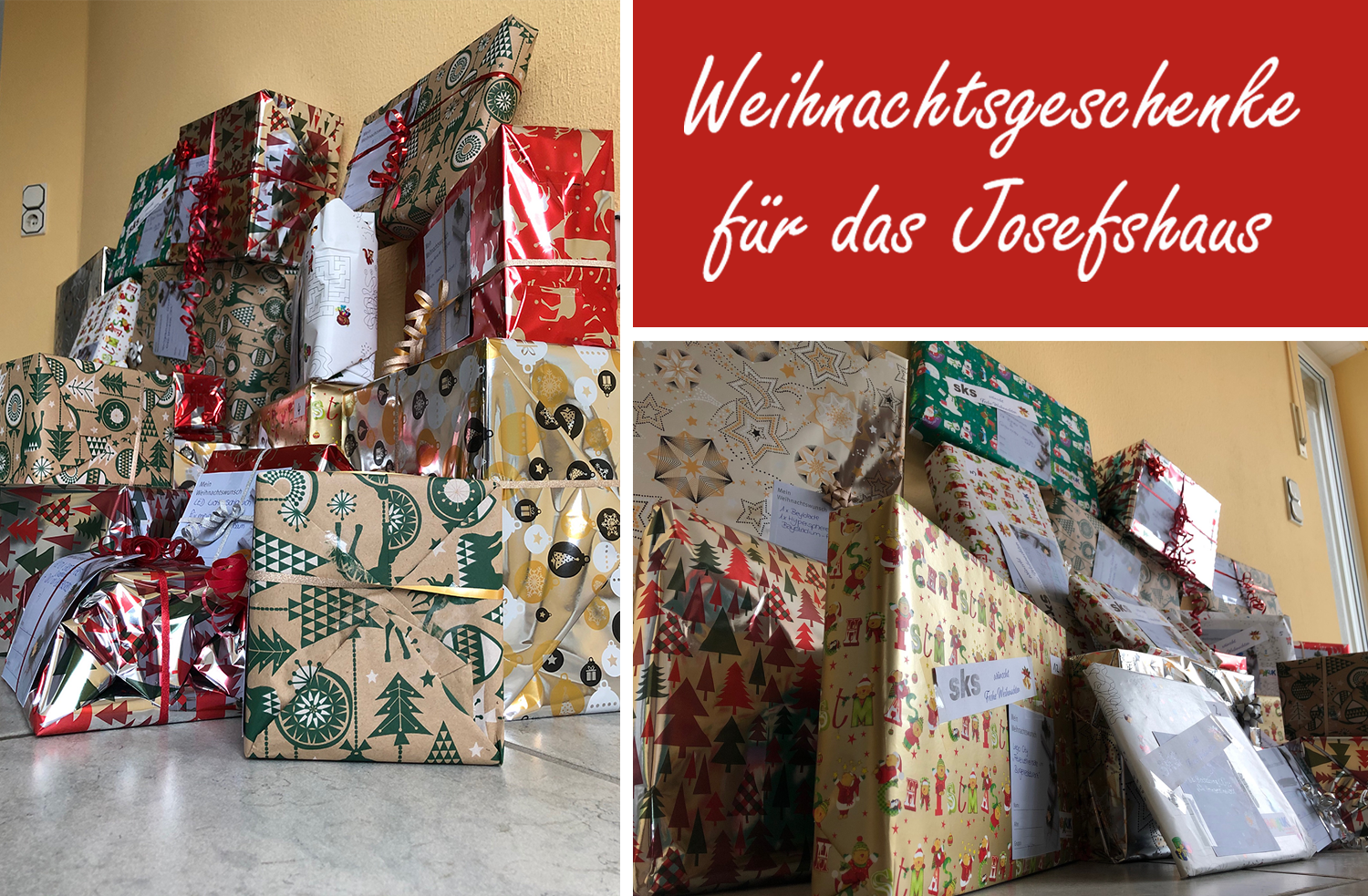 Collage Weihnachtsspende für das Josefshaus Olpe 