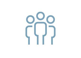 Icon Familienunternehmen mit drei Menschen 